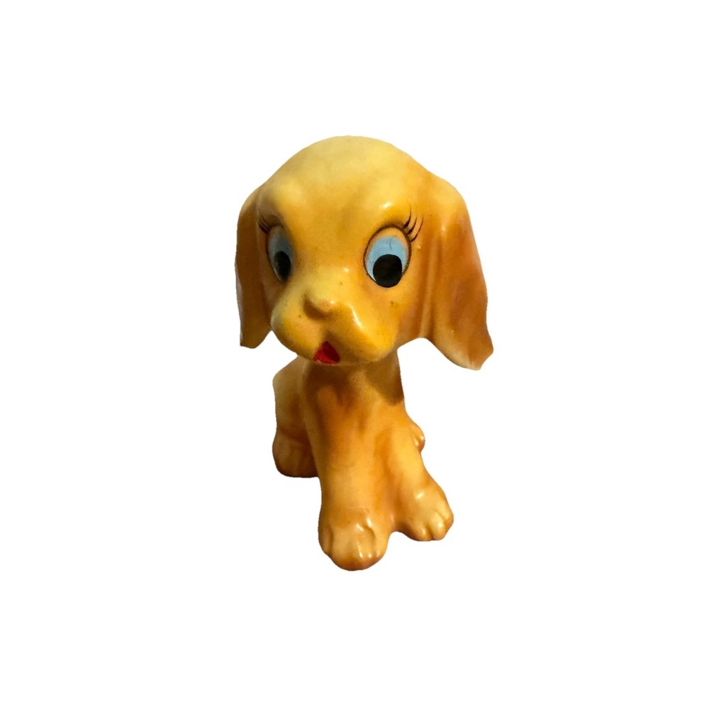Vintage Enesco Imports Japan Big Eye Puppy Dog Bobblehead Nodder Kitsch MCM